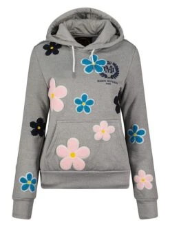 Hoodie "Farguimai" In Grau/ Rosa/ Blau
