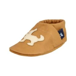 Hausschuhe / Lederpuschen Mit Hund In Caramel / Beige -Kinder Erwachsene Produkte Geschäft pantau its a small world hausschuhe lederpuschen mit hund in caramel beige 3