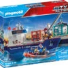 Playmobil 70769 Großes Containerschiff Mit Zollboot -Kinder Erwachsene Produkte Geschäft playmobil 70769 grosses containerschiff mit zollboot