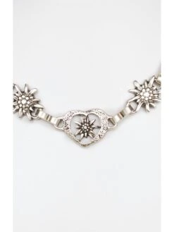 Kordelkette K7002 Herz Und Edelweiss Beige